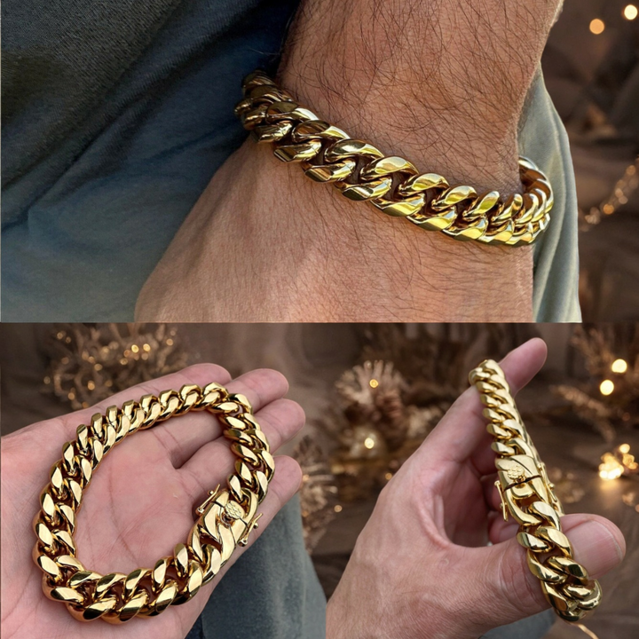 EDICIÓN LIMITADA❗️ | Brazalete cubano de oro ajustable, un símbolo de poder y estatus ⚜️