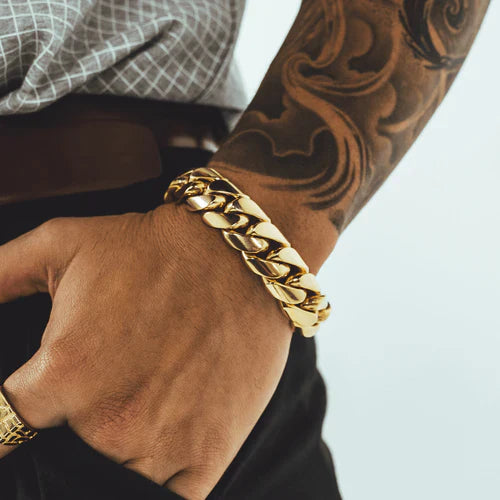 EDICIÓN LIMITADA❗️ | Brazalete cubano de oro ajustable, un símbolo de poder y estatus ⚜️